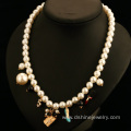 Alloy Pendant Delicate Women's Choker White Pearl Necklace